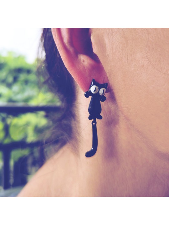 Pendientes de gato dibujos animados Joyería de moda Regalo para mujer Estilo boho